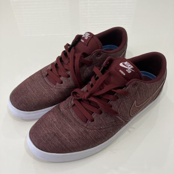 Nike SB Check Solarsoft Skateboarding Shoes Size 11 Red White Sole Sneakers - Picture 1 of 12
